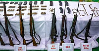 A. Suresh Kumar/PTI : A cache of arms put down by maoists after their surrender.