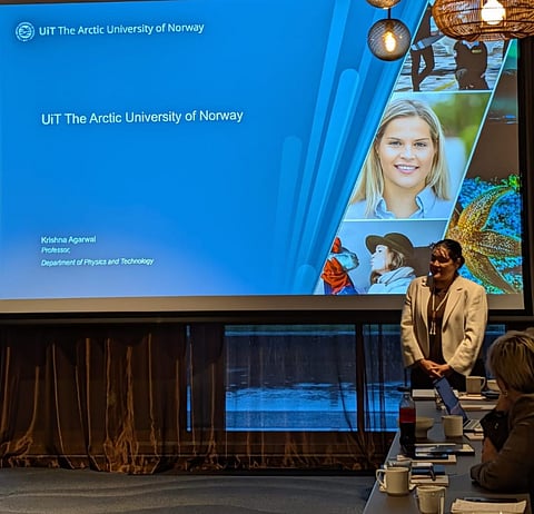 Spermotile CEO, Prof. Krishna Agarwal representing UiT The Arctic University of Norway