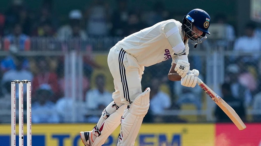 India's Washington Sundar plays a shot on the third day of the second cricket test match between India and South Africa in Guwahati. - Photo: AP/Anupam Nath