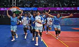 Special Arrangement : India defeated Chinese Taipei in the final of the Women’s Kabaddi World Cup in Dhaka.