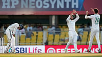 (AP Photo/Anupam Nath) : South Africa's Marco Jansen, right, celebrates with teammates after the dismissal of India's Yashasvi Jaiswal, left, on the fourth day of the second cricket test match between India and South Africa in Guwahati, India, Saturday, Nov. 22, 2025. 
