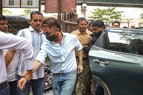 Siddhanth Kapoor, son of actor Shakti Kapoor, arrives to appear before the Mumbai police to record his statement in connection with a drug seizure case, in Mumbai.