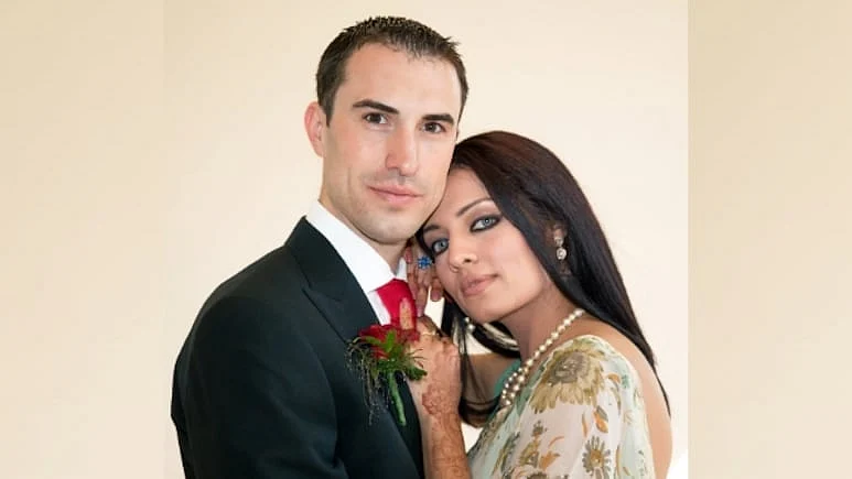 Celina Jaitly with husband