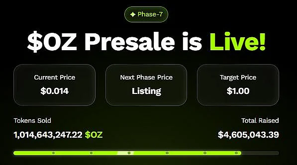 Ozak AI presale live banner