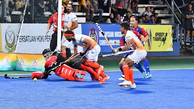 Action from the India vs Malaysia, Sultan Azlan Shah Cup hockey match in Ipoh. - Hockey India