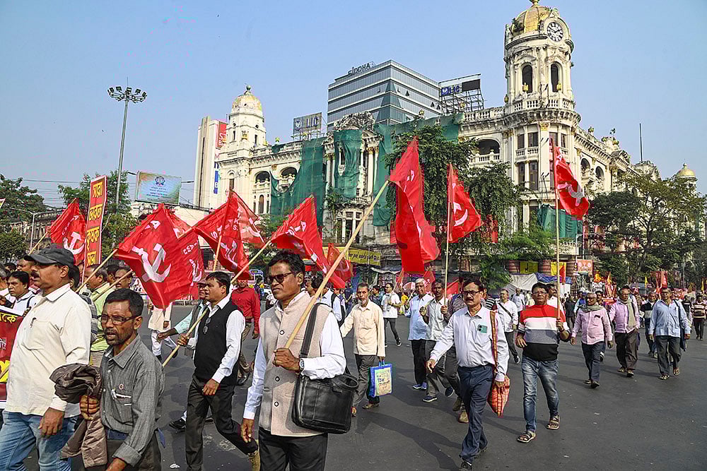 Protest over new labour codes in Kolkata