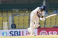 | Photo: PTI/Shahbaz Khan : India's Sai Sudharsan plays a shot during the fifth day of the second Test cricket match between India and South Africa, at ACA Stadium, Barsapara in Guwahati.