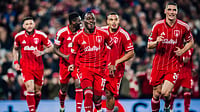 Nottingham Forest celebrate a goal during the UEFA Europa League match against Malmo on November 27, 2025.