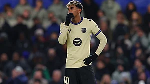 Barcelona's Lamine Yamal during the UEFA Champions League match against Chelsea on November 26, 2025.