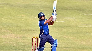 X/JayShah : File image of Sanju Samson in action for Kerela in the Syed Mushtaq Ali Trophy.