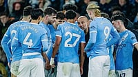 X/ManCity : Manchester City during their win against Leeds United on Premier League matchday 13