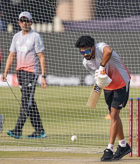 India’s Ruturaj Gaikwad during a training session on the eve of the first ODI cricket match of a series between India and South Africa, in Ranchi, Jharkhand.
