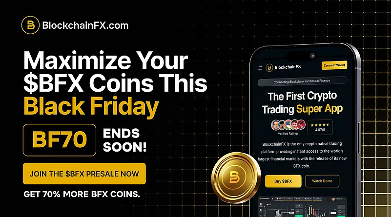 BlockchainFX BFX coin Black Friday presale advertisement