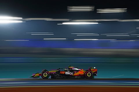 McLaren driver Oscar Piastri of Australia steers his car during the second qualifying session at the Lusail International Circuit ahead of the Qatar Formula One Grand Prix, in Lusail, Qatar.