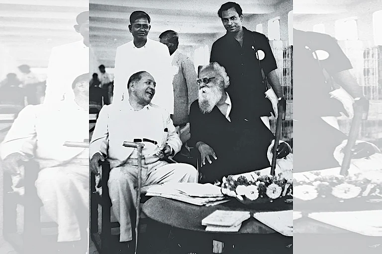 A Meeting of Minds: B.R. Ambdekar with Periyar at the Buddhist conference in Yangon in 1954 - null