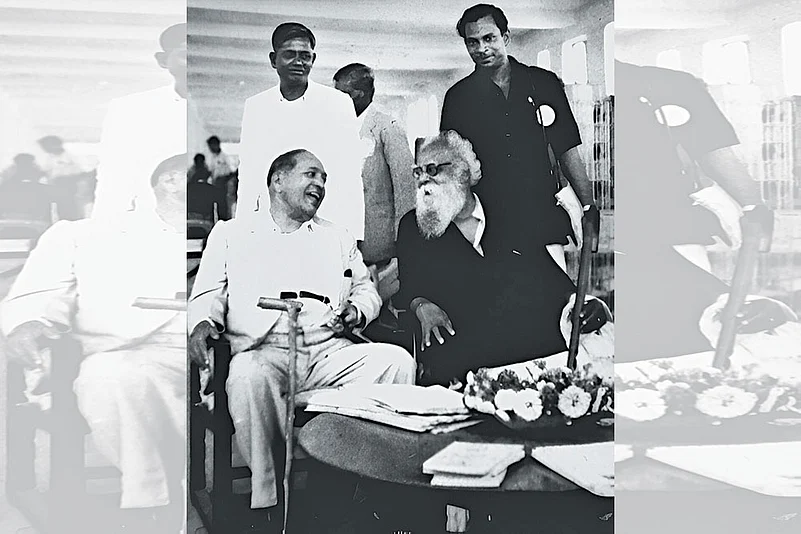 B.R. Ambdekar with Periyar at the Buddhist conference in Yangon in 1954