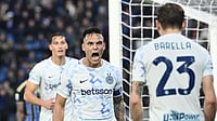 Pisa 0-2 Inter, Premier League: Lautaro Martinez Brace Maintains Pressure On Rivals Milan Martinez celebrates his second goal against Pisa