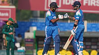 For The Sake Of Test Cricket: Kevin Pietersen's Plea As Virat Kohli, Rohit Sharma Dominate South Africa In 1st ODI | Photo: AP/Rafiq Maqbool : India's Virat Kohli, right, and India's Rohit Sharma give the fist after scoring runs during the first One Day International match between India and South Africa in Ranchi.