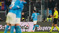 AS Roma 0-1 Napoli Highlights, Serie A: Neres Seals Partenopei Win Over Toothless Giallorossi | Photo: AP/Gregorio Borgia : Napoli's David Neres celebrates after scoring his side's first goal during the Serie A match against AS Roma on November 30, 2025.