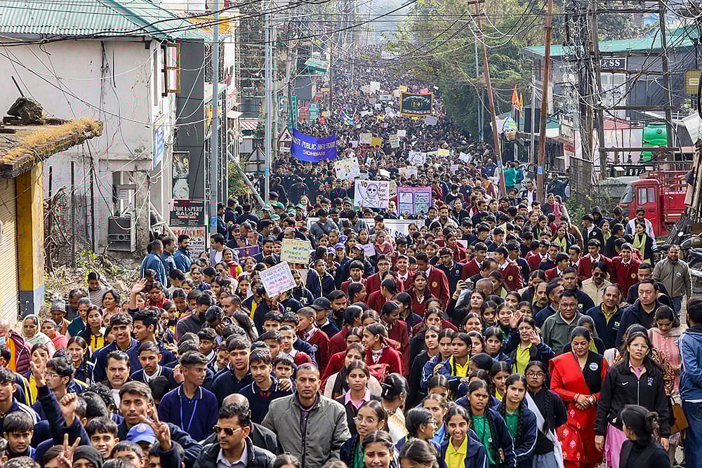 Anti-drug walkathon in Dharamshala