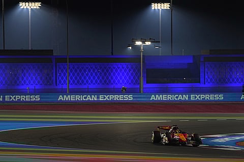 McLaren driver Oscar Piastri of Australia steers his car during the Qatar Formula One Grand Prix, in Lusail, Qatar.