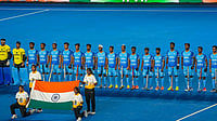 India Vs Switzerland, FIH Junior World Cup 2025 Preview: Live Streaming, Squad, Timings - All You Need To Know | Photo: PTI/R SenthilKumar : India's players stand for the national anthem before the start of the FIH Hockey Men's Junior World Cup 2025 match against Chile, at Mayor Radhakrishnan Hockey Stadium, in Chennai, Tamil Nadu.