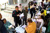 Suresh Kumar Pandey : Block Level Officers collect and check forms in Ghaziabad, Uttar Pradesh.