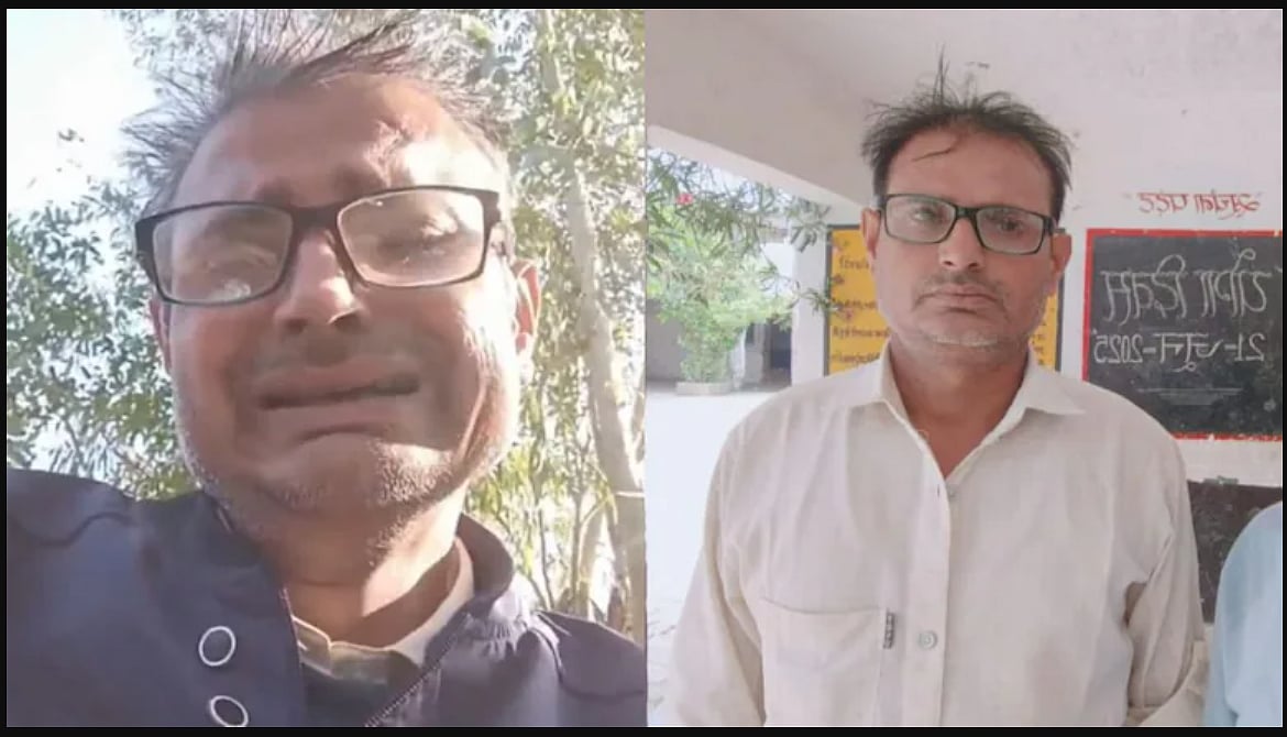 The 46-year-old Sarvesh Kumar, who was an assistant teacher in a government school, was found hanging in his home early Sunday morning. - Screengrab