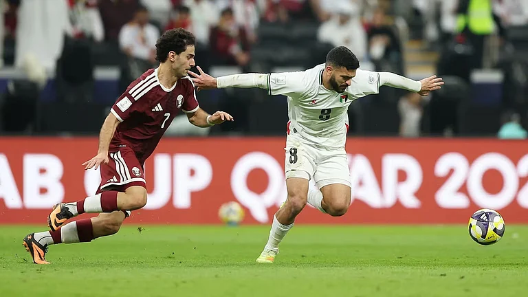 Qatar Vs Palestine Highlights, FIFA Arab Cup: Action from the match at the Al Bayt Stadium. - Photo: FIFA