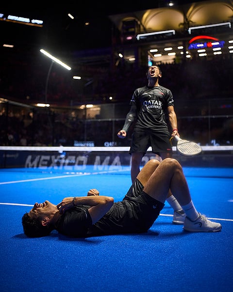 Agustin Tapia and Arturo Coello celebrate the win or the Premier Padel GNP Major Acapulco, Mexico on November 30, 2025.