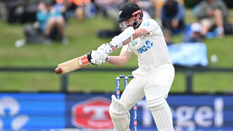 New Zealand's Kane Williamson bats against the West Indies during their cricket test match in Christchurch - Andrew Cornaga/Photosport via AP