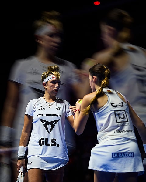Beatriz Gonzalez Fernandez and Claudia Fernandez Sanchez during the semi finals of the Premier Padel GNP Major Acapulco, Mexico on November 29, 2025.
