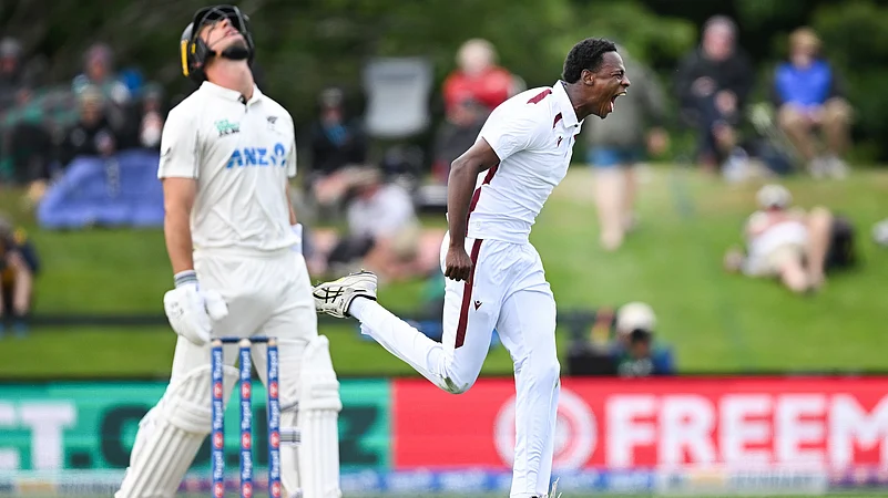 New Zealand vs West Indies score 1st Test Day 2 NZ vs WI scorecard 2025 Christchurch