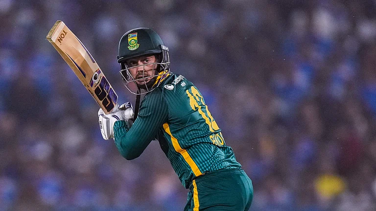 Raipur: South Africa's Quinton de Kock plays a shot during the second ODI cricket match of a series between India and South Africa, at Shaheed Veer Narayan Singh International Stadium, in Raipur, Chhattisgarh, Wednesday, Dec. 3, 2025.
- (PTI Photo/Kunal Patil)