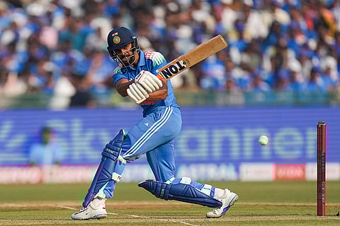 India’s Ruturaj Gaikwad plays a shot during the second ODI cricket match of a series between India and South Africa, at Shaheed Veer Narayan Singh International Stadium, in Raipur, Chhattisgarh.