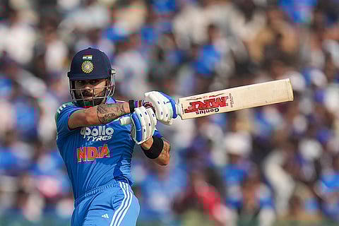 India’s Virat Kohli plays a shot during the second ODI cricket match of a series between India and South Africa, at Shaheed Veer Narayan Singh International Stadium, in Raipur, Chhattisgarh.