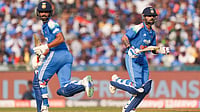 IND Vs SA, 2nd ODI: India Post Dew-Proof Total Against South Africa In Raipur | Photo: PTI/Kunal Patil : India’s Virat Kohli, right, and Ruturaj Gaikwad run between the wickets during the second ODI cricket match of a series between India and South Africa, at Shaheed Veer Narayan Singh International Stadium, in Raipur, Chhattisgarh.