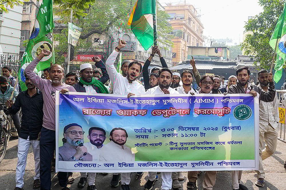 Protest against Waqf (Amendment) Bill in Kolkata