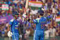 India Vs South Africa, 2nd ODI: See Best Photos From Raipur's Shaheed Veer Narayan Singh International Stadium | Photo: PTI/Kunal Patil : India's Ruturaj Gaikwad, left, celebrates his century with Virat Kohli during the second ODI cricket match of a series between India and South Africa, at Shaheed Veer Narayan Singh International Stadium, in Raipur, Chhattisgarh.