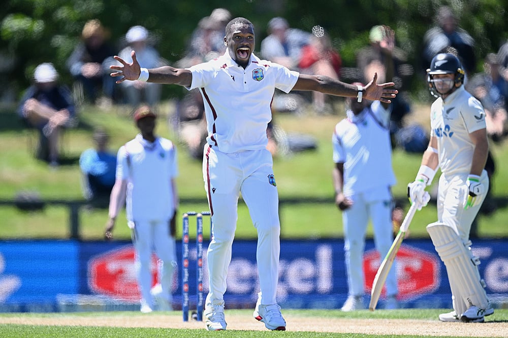 New Zealand vs West Indies 1st test cricket day 3 photo-Jayden Seales