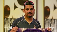Special Arrangement : Abu Dhabi Knight Riders presented Sunil Narine with a special edition jersey featuring the number 600.