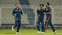Syed Mushtaq Ali Trophy 2025 Live Score: Kerala Beat Mumbai Through Asif's Fifer; Hyderabad See Off J&K With Ease PTI : Jammu and Kashmir's Auqib Nabi, right, celebrates with teammates after taking the wicket of Bihar's Vaibhav Suryavanshi during a Syed Mushtaq Ali Trophy 2025 match in in Kolkata.