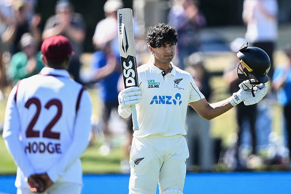 New Zealand vs West Indies 1st test cricket day 3 photo-Rachin Ravindra