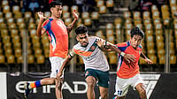 FC Goa 2-1 Mumbai City FC Highlights, AIFF Super Cup 2025: Chhangte's Penalty Miss Dooms Islanders To Semi-Final Exit | Photo: X/MumbaiCityFC : Mumbai City FC's Brandon Fernandes scores his side's first goal during the AIFF Super Cup match against FC Goa on December 4, 2025.