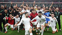 Photo: FIFA : Palestine Vs Tunisia Live Score, FIFA Arab Cup: Lions Of Canaan celebrate after beating Qatar.