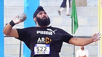 Khelo India University Games 2025: Samardeep Singh Gill Wins Men's Shot Put Event With KIUG Record Throw Special Arrangement : Indian shot put athlete Samardeep Singh Gill in action.