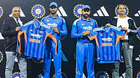 Have You Seen India's New Jersey For ICC T20 World Cup 2026 At Home? Instagram/Indian Cricket Team : Rohit Sharma along with Tilak Varma, BCCI Secretary and Adidas GM during India's jersey launch