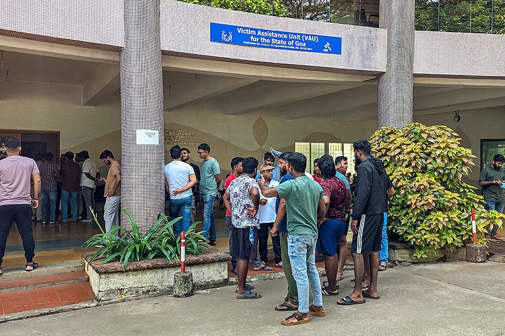 North Goa: Family members and relatives of victims wait outside Goa Medical College and Hospital after a fire broke out at a nightclub due to a cylinder blast, at Bambolim in North Goa district. At least 25 persons were killed and six others suffered injuries in the incident, according to officials. - Photo: PTI