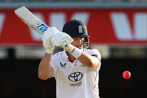 England's Will Jacks plays a shot during the second Ashes cricket test match between Australia and England in Brisbane.