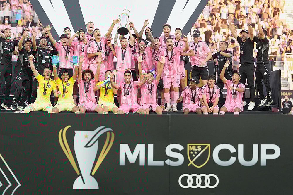 Inter Miami celebrate after winning the MLS Cup against the Vancouver Whitecaps in Fort Lauderdale, Fla. - | Photo: AP/Rebecca Blackwell